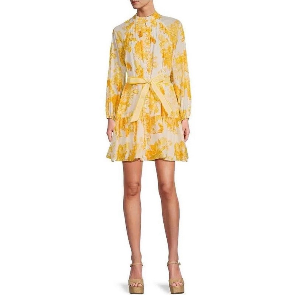 ANTONIO MELANI Yellow Floral Dress (No belt)